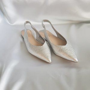 Leith Masonn Pointed Toe Slingback Flats - 10 M